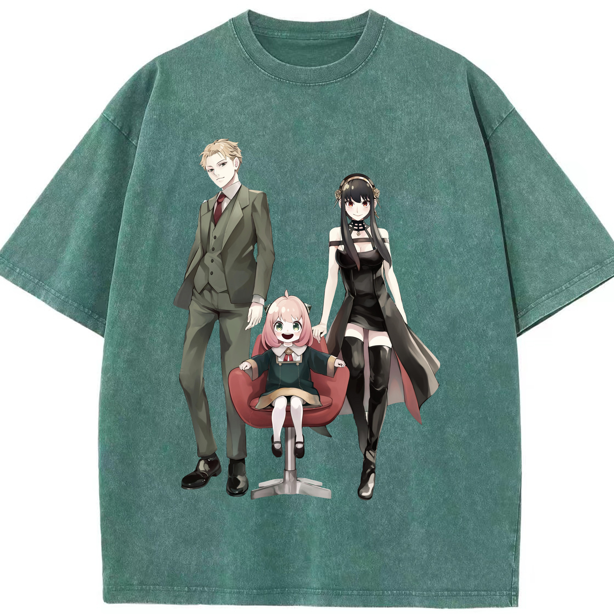 （画像用） SPY×FAMILY间谍家家酒 綿100% ヴィンテージ風 半袖Tシャツ（フロントプリント）